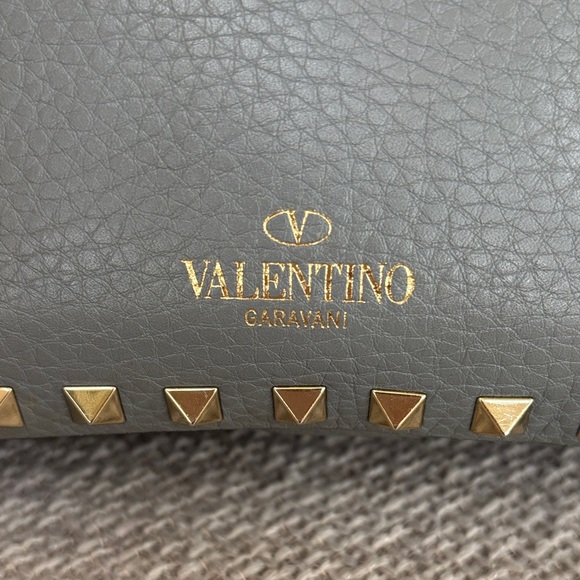 Valentino Gray Crossbody Camera Bag with Gold Studs - Picture 11 of 11